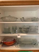 Full view of shelves showing all glassware pieces