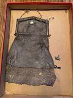 Purse frame, damaged mesh body, chain, hardware pieces