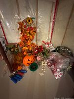 Group shot showing majority of seasonal and holiday decor items