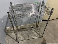 front view of chrome two-tier shelf