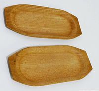 Both teak trays top view