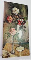 Front view of unframed "Wild Roses" lithograph showing rose arrangement artwork