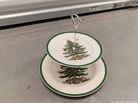 Two-tier Spode Christmas Tree serving stand
