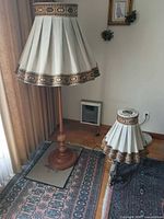 Full view of both lamps, showing relative sizes and matching shades