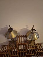 Both lamps side by side showing bases, shades and cords
