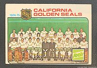 Front of O-Pee-Chee card showing team photo and logos