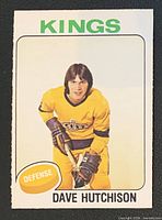 Front of Dave Hutchison 1975-76 OPC rookie card #390