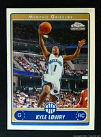 Front view of Kyle Lowry Topps Chrome rookie card