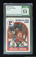 Front of CSG-slabbed Michael Jordan #21 card showing grade label