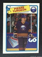 Front of Pierre Turgeon O-Pee-Chee card
