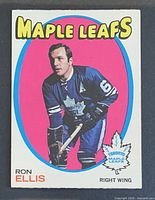 Front of Ron Ellis 1971-72 O-Pee-Chee hockey card #113