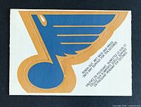 Front of sticker showing St. Louis Blues logo and instructions