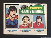 Front of 1976-77 OPC card showing player images and title