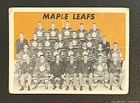 Front of Topps #123 Toronto Maple Leafs team card showing team photo and title