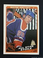 Front of Wayne Gretzky O-Pee-Chee All-Star card showing player image and card details