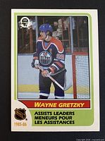 Front of Wayne Gretzky O-Pee-Chee card showing player image and card details