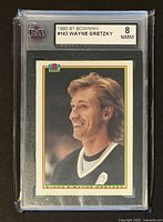 Front of graded Wayne Gretzky Bowman card in KSA slab