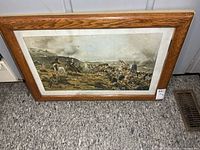 Framed print full view showing oak frame and artwork