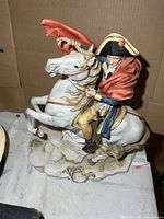 Full view of porcelain Napoleon on rearing horse figurine