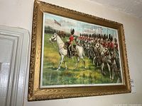Full view of framed print on wall