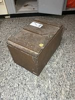 overall view of wooden toolbox closed