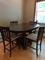 Dining table with four chairs assembled