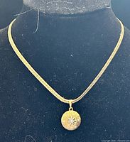 Full necklace on display bust showing chain and pendant
