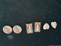 All three pairs of earrings side by side