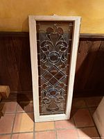 Front view of entire stained glass window panel