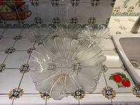 top view showing large bowl and three small bowls