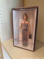 Front view of boxed Giorgio Armani Barbie