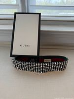 Headband front view with box upright behind