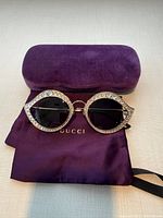 Sunglasses with case and pouch front view