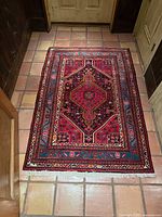 Full view of rug showing pattern and colours