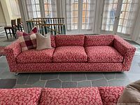 Front view of complete sofa with pillows