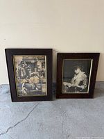 Front view showing both framed prints
