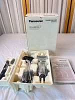 Full set in foam insert beside retail box and manual