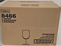 Closed Libbey carton showing model 8466 and 3 dozen quantity