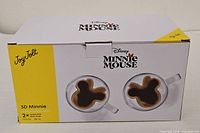 Retail box displaying JoyJolt Disney Minnie Mouse 3D double wall mugs set