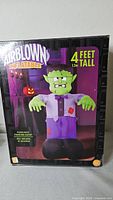 Front of box showing Gemmy Airblown 4-foot Frankenstein inflatable