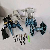 Group view of all vehicles, figures, stands and accessory