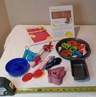 Group shot of all baking tools laid out