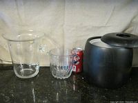All three buckets side by side for size reference