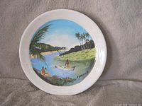 Front view of 10" hand-painted Jamaica plate showing full artwork