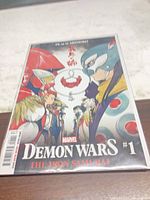 Front view of Demon Wars #1 comic sealed in bag & board