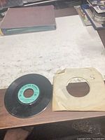 Record with sleeve on tabletop
