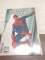 Front view of bagged The Amazing Spider-Man #1 variant comic showing full cover art
