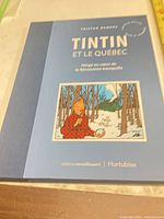 Front cover showing title, author, Tintin illustration, overall condition