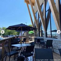 Restaurant patio seating area