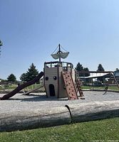 Pirate ship playground structure inside Barnyard Playland